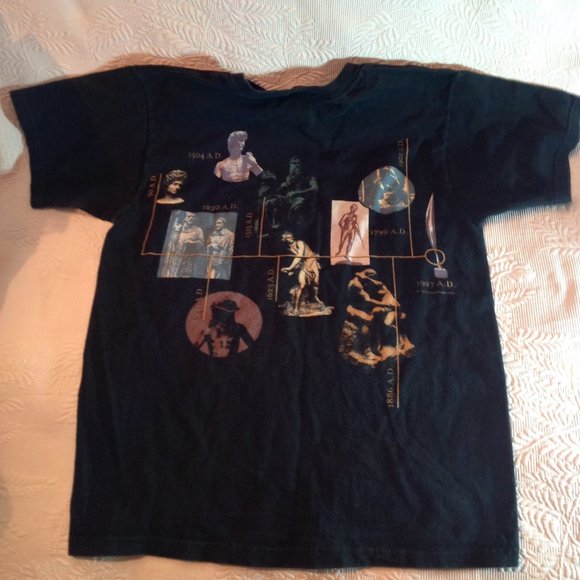 WILDWOOD PRODUCTIONS T-Shirt The History of Western Sculpture 90s Vintage - Picture 11 of 12